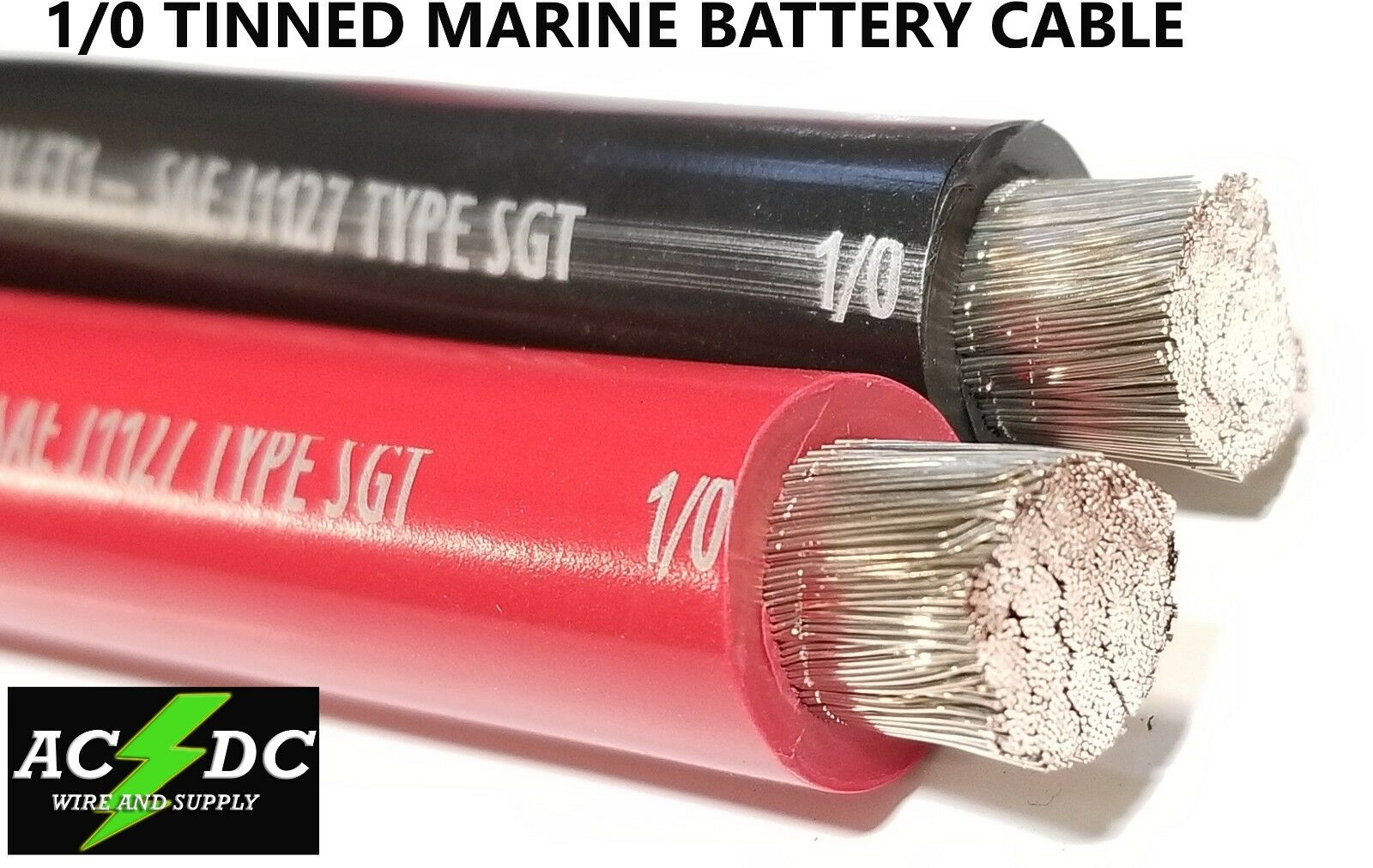1/0 Awg Gauge Tinned Marine Battery Cable Flexible Sae J1127 Sgt Per Foot Uv Sun