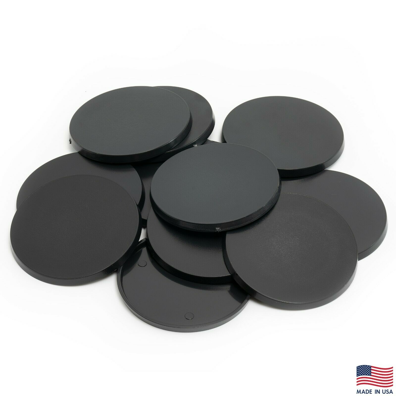 Pack Of 12, 60 Mm Plastic Round Bases Miniature Wargames Table Top Gaming