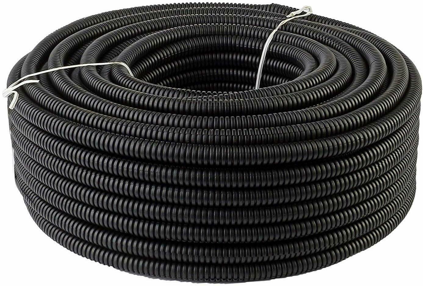 100 Ft 3/8" Split Wire Loom Conduit Polyethylene Tubing Black Color Sleeve Tube